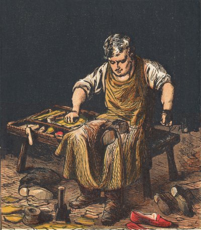 Švec opravující boty, 1867. od Unbekannt
