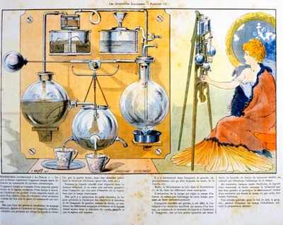 Stroj na přípravu kávy nebo čaje vyhřívaný malou lihovou lampou, 1900 od Unbekannt