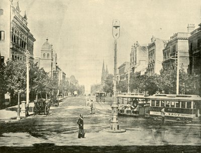 Collins Street, Melbourne, z budovy ministerstva financí, 1901. od Unbekannt