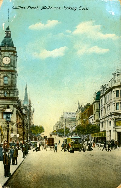 Collins Street, pohled na východ, Melbourne, Victoria, Austrálie, 1900 od Unbekannt