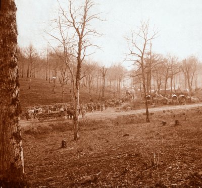 Sloupec vojsk, Genicourt, severní Francie, c1914-c1918 od Unbekannt