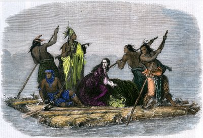 Komančové odvádějí zajatou dívku, c1860 od Unbekannt
