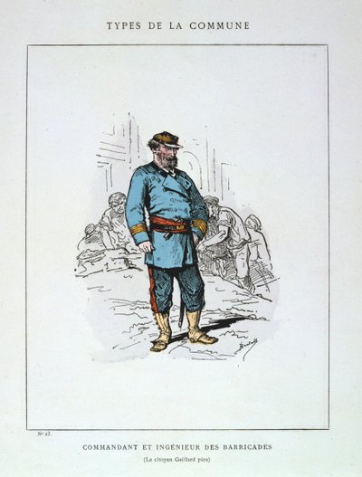 Velitel a inženýr barikád, Pařížská komuna, 1871. od Unbekannt