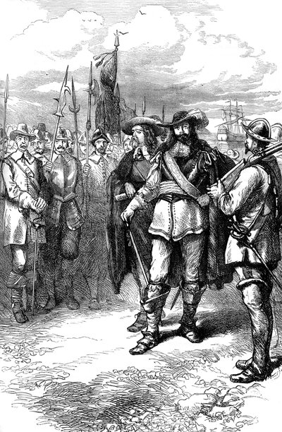 Komisaři přistávající v Bostonu, 17. století kolem roku 1880 od Unbekannt