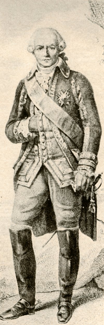 Comte de Rochambeau, ukazující šaty francouzského důstojníka, 1791, 1937. od Unbekannt