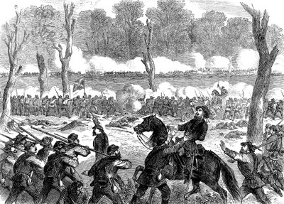 Konfederační generál Hood zraněn v bitvě u Chickamaugy, americká občanská válka, 1863 od Unbekannt