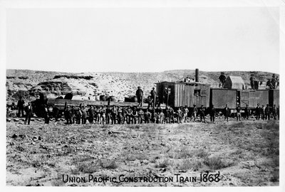 Stavební vlak na Union Pacific Railroad, USA, 1868 od Unbekannt