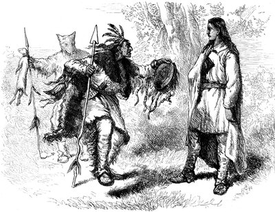 Konvertovaní domorodí Američané a Powwow, 17. století, 1880 od Unbekannt