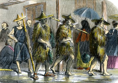 Coolies v Hong Kongu, ve vlhkém počasí, c1875 od Unbekannt