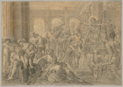 Kopie Annibale Carraccis St. Roch Giving Alms, 1595 nebo později. od Unbekannt