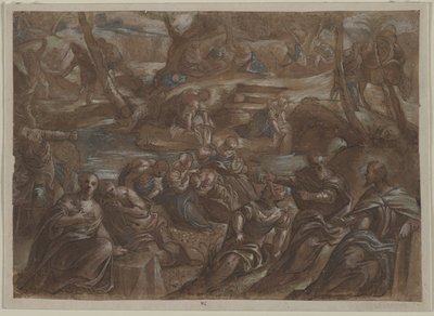 Kopie Tintorettos Children of Israel Gathering Manna, po roce 1594. od Unbekannt