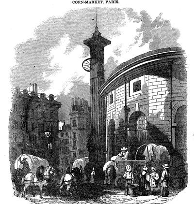 Kukuřičný trh, Paříž, 1836 od Unbekannt