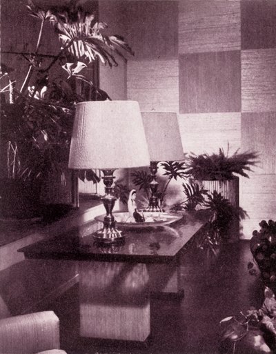 Roh velkého obývacího pokoje, navržený Paulem T. Franklem, 1949. od Unbekannt