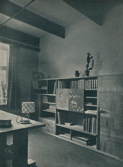 Roh knihovny navrhl Hans Hartl, c1927 od Unbekannt