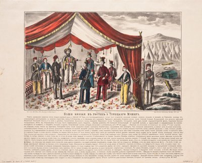 Kozáci navštěvující turecký Mushir po bitvě u Kurekdere, 1855 od Unbekannt