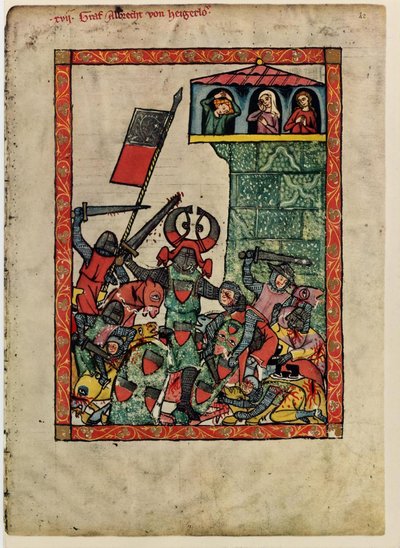 Hrabě Albrecht II z Hohenbergu z kodexu Manesse, mezi 1305 a 1340 od Unbekannt