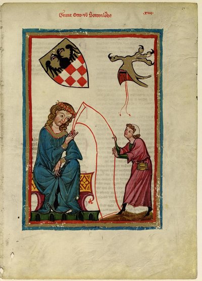 Hrabě Otto von Botenlauben z Codexu Manesse, mezi 1305 a 1340 od Unbekannt