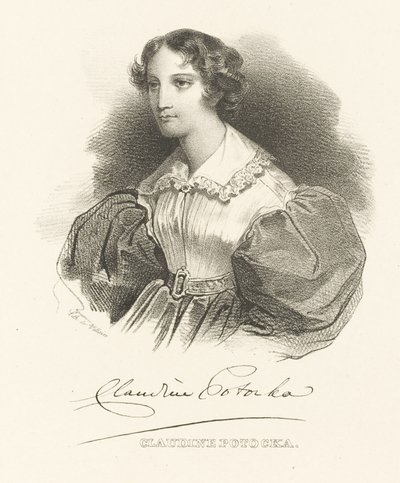 hraběnka Klaudyna Claudine Potocka, rozená Dzialynska 1801-1836, c. 1830. od Unbekannt