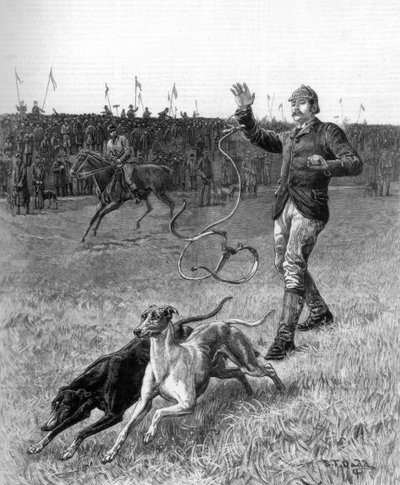 Coursing: Slipping the Greyhounds, 1887 od Unbekannt
