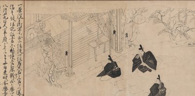 Dvořané navštíví zádušní chrám Sugawara no Michizane..., ca. 1300. od Unbekannt