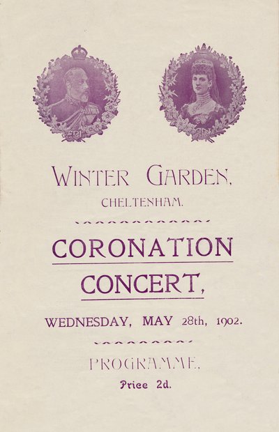 Obálka programu pro korunovační koncert ve Winter Garden, Cheltenham, 1902. od Unbekannt