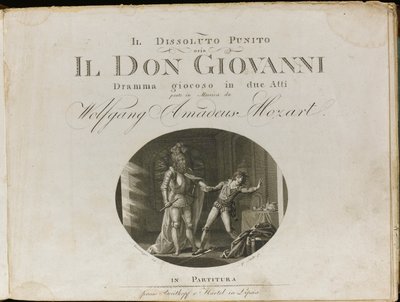 Obálka partitury opery Don Giovanni od Wolfganga Amadea Mozarta, 1801. od Unbekannt