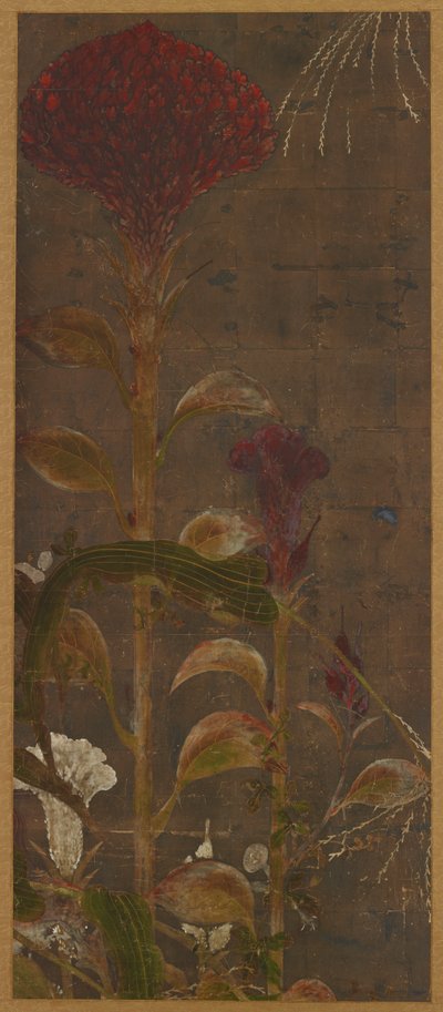 Coxcombs, kukuřice a jitrocel, období Momoyama, 1568-1615. od Unbekannt