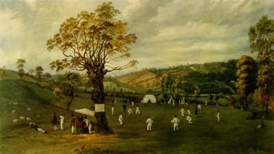 Kriketový zápas mezi Nottinghamem a Leicesterem, kolem roku 1829, 1947. od Unbekannt