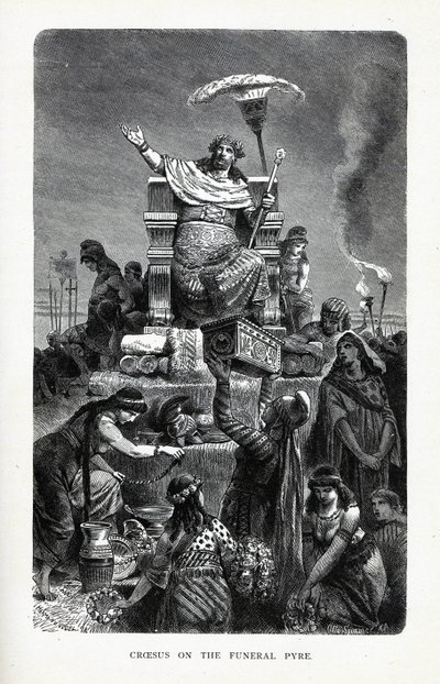 Croesus na pohřební hranici, 1882 od Unbekannt