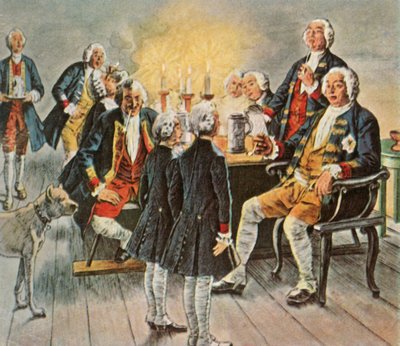 Korunní princ Frederick a princ Henry...popřáli svému otci králi dobrou noc, 1727, 1936. od Unbekannt
