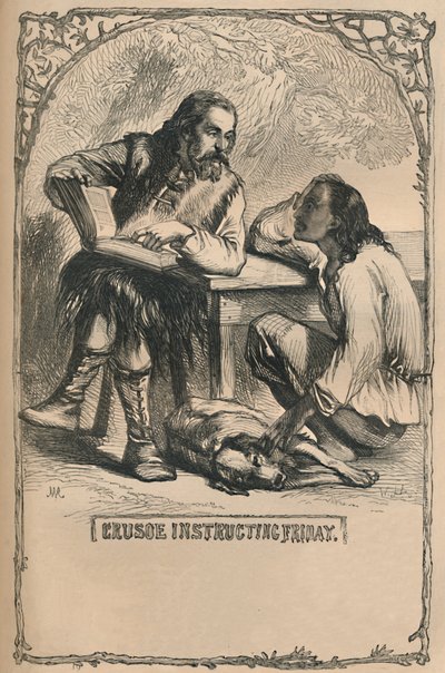 Crusoe Instructing pátek, c1870 od Unbekannt