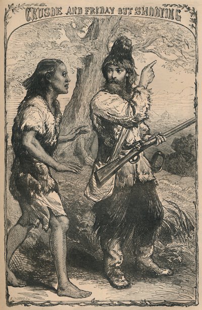 Crusoe a páteční střelba, c1870 od Unbekannt