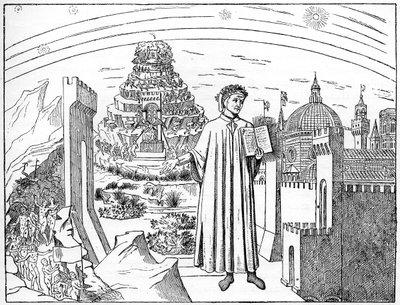 Dante 1265-1321, Florencie a sedm kruhů pekla, 1882 od Unbekannt
