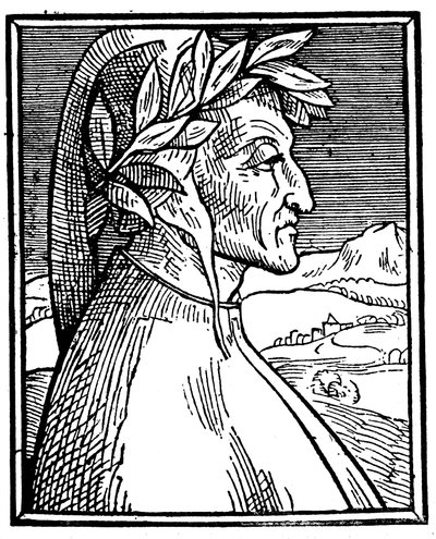 Dante Alighieri 1265-1321, italský básník, 1521 od Unbekannt