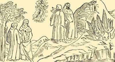 Dante v Očistci vidí vizi Beatrice, c1930. od Unbekannt