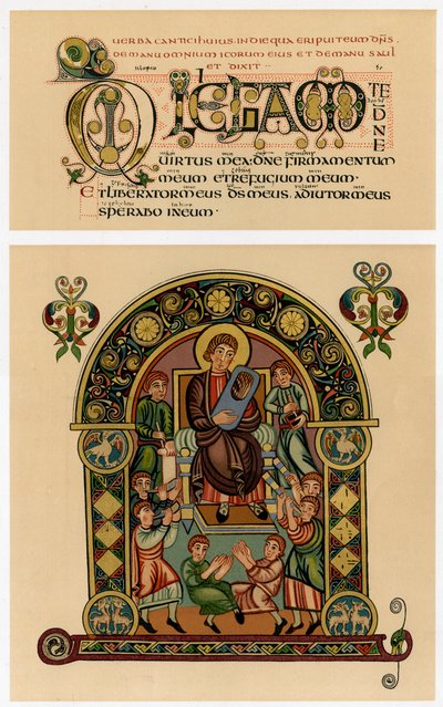David hrající na lyru, 725-750 našeho letopočtu od Unbekannt
