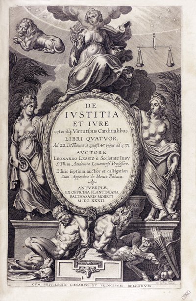 De iustitia et iure od Leonarda Lessia, 1632. od Unbekannt