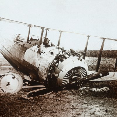 Mrtvý pilot sestřeleného letadla Salmson, c1914-c1918 od Unbekannt