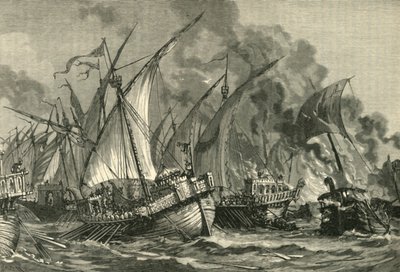 Porážka saracénského loďstva před Konstantinopolí, 717-718, 1890. od Unbekannt