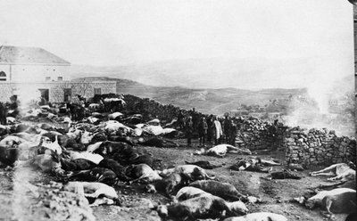 Obrana citadely Rachaya, drúzské povstání, Jabal al Druze, Sýrie, 1925 od Unbekannt