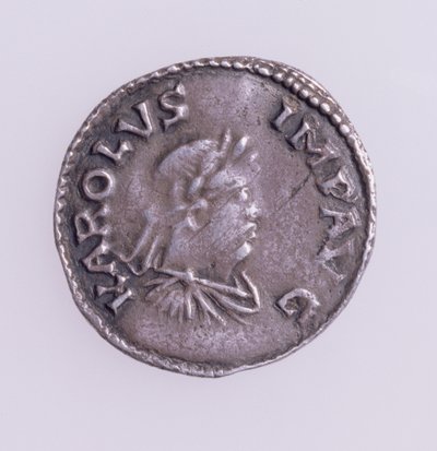 Denier of Charlemagne (742-814) avers zobrazující portrét Karla Velikého, Quentovic Mint 768-814 (stříbrná) (revers viz: 110164) od Unbekannt