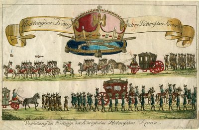 Vyobrazení Královské koruny české: Prezentace zápisu Královské koruny české, 1743. od Unbekannt