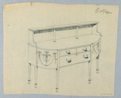 Design pro příborník s neoklasickým ornamentem, říjen 1900 od Unbekannt