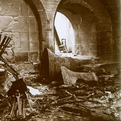 Zničený kostel, Marne, severní Francie, c1914 od Unbekannt