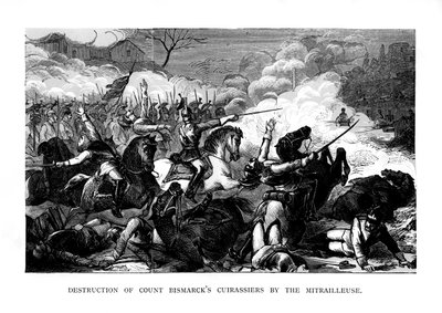 Zničení kyrysníků hraběte Bismarckse Mitrailleuse, c1870, 1875 od Unbekannt