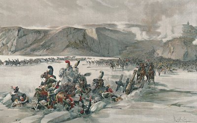 Zničení ustupujících Rusů u jezera Satschan, 1805, 1896 od Unbekannt