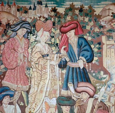 Detail z Devonshire Hunting Tapestries, 15. století od Unbekannt