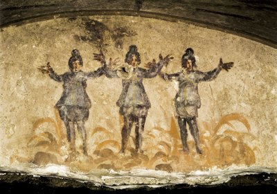Detail fresky z Priscilských katakomb (Priscilla), 2. nebo 3. století našeho letopočtu od Unbekannt