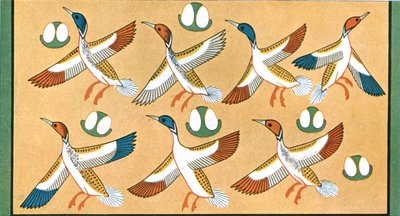 Detail nástropní malby v hrobce Aichesi, Théby, Egypt, 1928. od Unbekannt