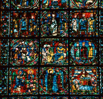 Detail velkého západního okna katedrály v Chartres, 12. století od Unbekannt